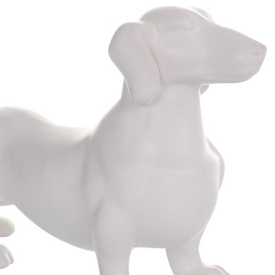 Figura Decorativa Perro Dachshund Blanco