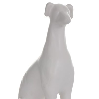 Figura Decorativa Perro Galgo Blanco
