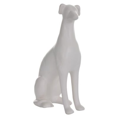 Figura Decorativa Perro Galgo Blanco