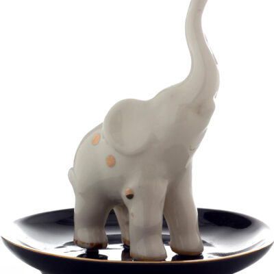 Joyero Decorativo Elefante Plato Negro