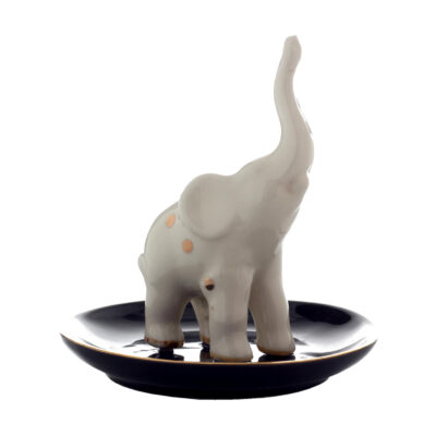 Joyero Decorativo Elefante Plato Negro